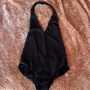 American Apparel Black Halter Bodysuit SZ Small